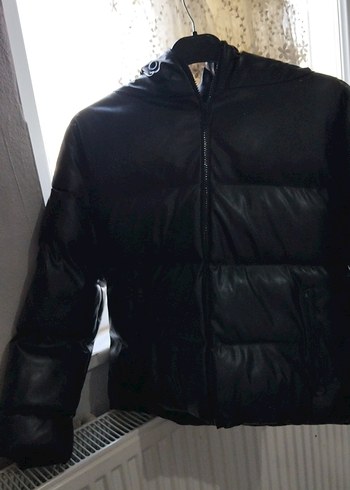 Siyah Deri Fermuarlı Kadın Kışlık Ceket - Görsel 3