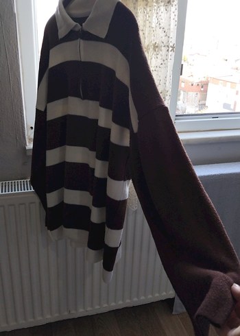 Boğazlı Yaka Erkek Çizgili Triko Kazak - Görsel 3