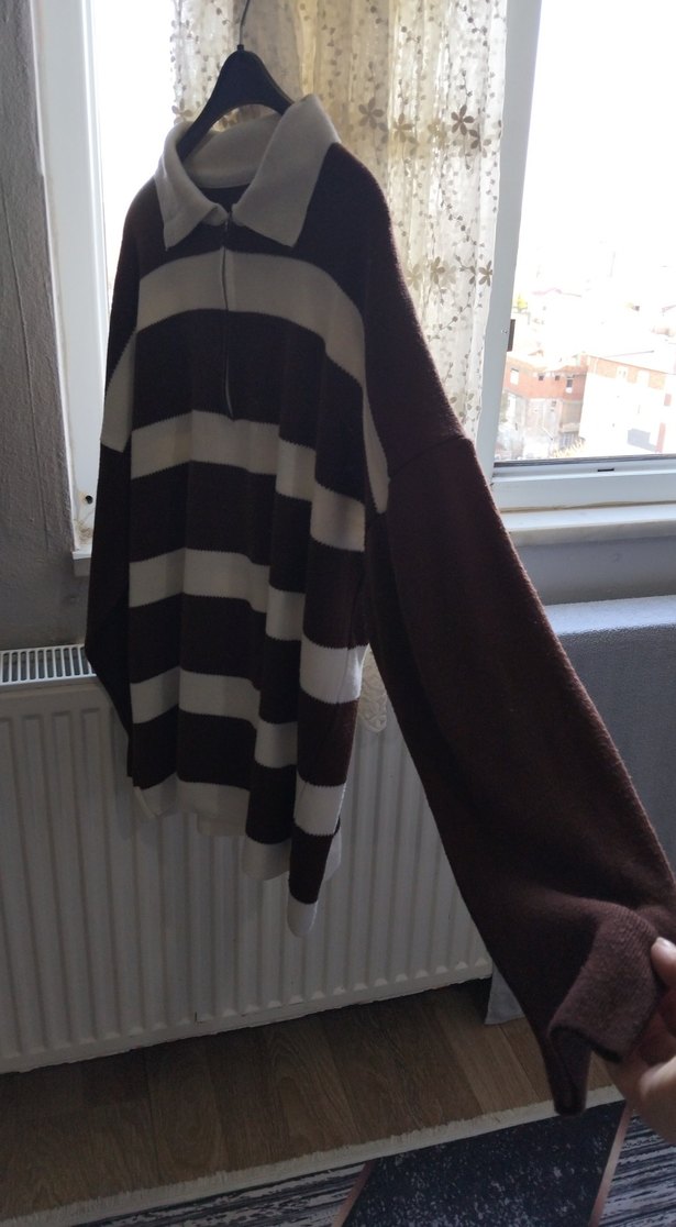 Boğazlı Yaka Erkek Çizgili Triko Kazak - Görsel 3