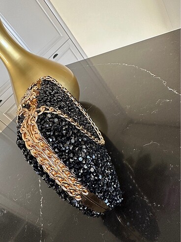 Siyah taşlı abiye çantası - Görsel 5
