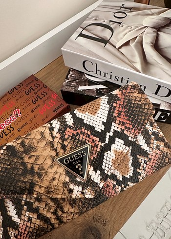 Kahverengi Yılan Derisi Desenli Kadın Cüzdan - Görsel 2