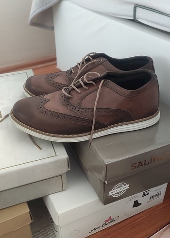 Klasik Kahverengi Deri Bağcıklı Erkek Ayakkabı - Görsel 3