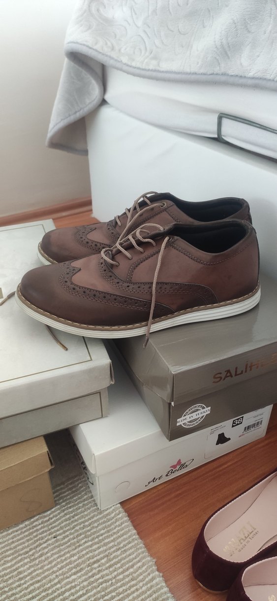 Klasik Kahverengi Deri Bağcıklı Erkek Ayakkabı - Görsel 3