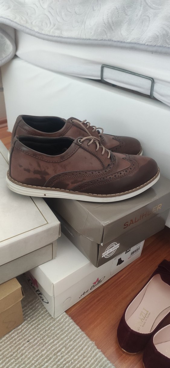 Klasik Kahverengi Deri Bağcıklı Erkek Ayakkabı - Görsel 2