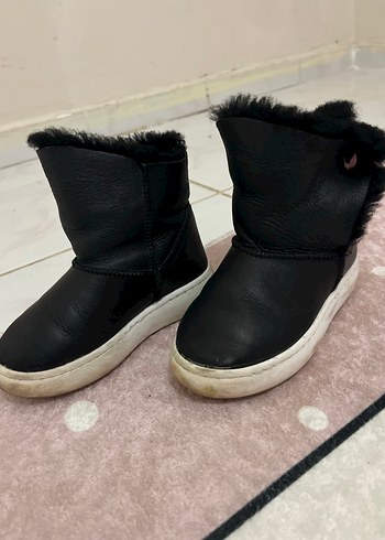 26 Beden siyah Renk Hakiki Deri Siyah Kürklü Kız Botu