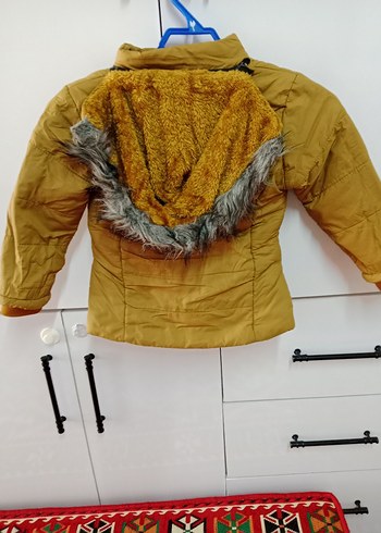 Diğer Kürklü Kapüşonlu Kahverengi Kız Çocuk Mont