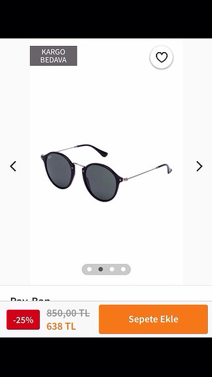  Beden Ray Ban Unisex