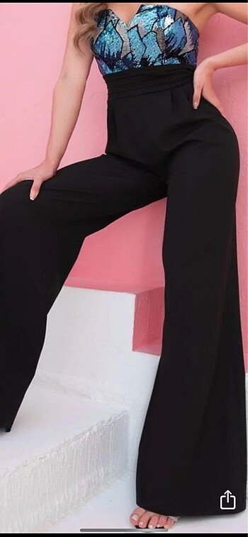 Abiye payetli şık tulum - Görsel 3