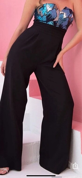 Abiye payetli şık tulum - Görsel 4