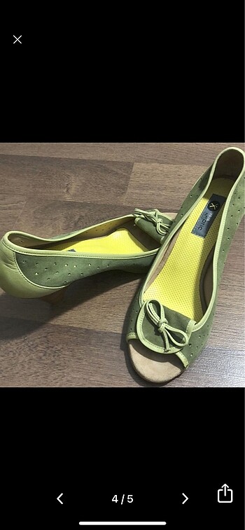 38 Beden yeşil Renk Hotiç kısa topuk ayakkabı