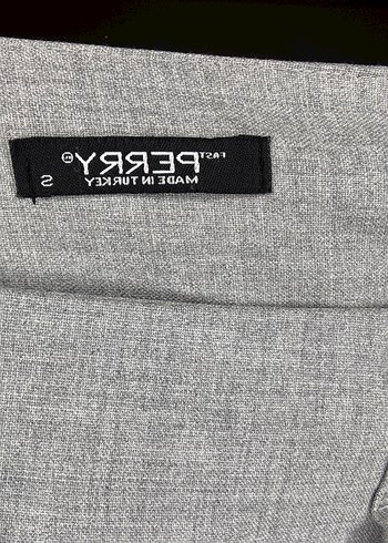 Gri Pilili Kadın Midi Keten Etek - Görsel 3