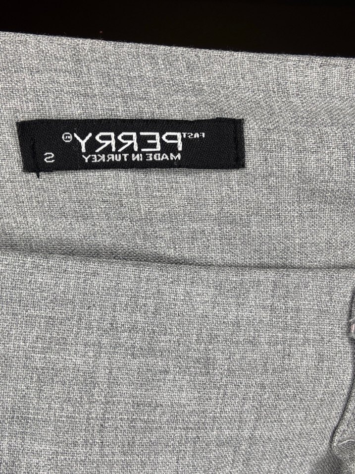 Gri Pilili Kadın Midi Keten Etek - Görsel 3