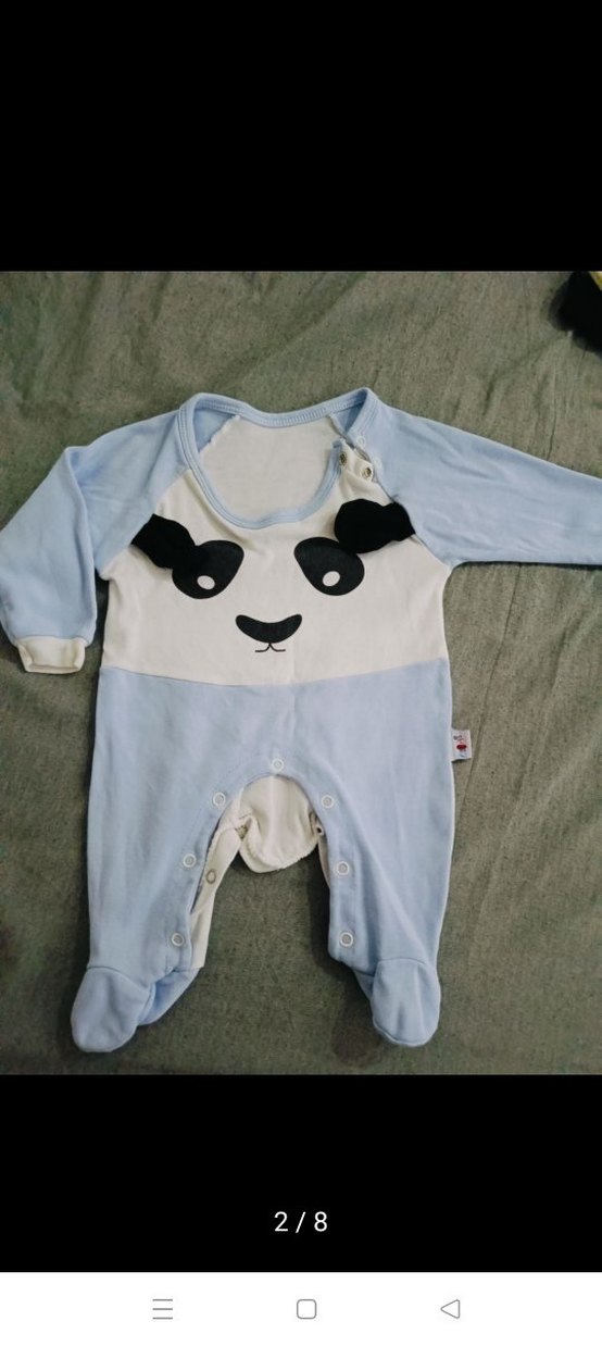 Renkli Baskılı Uzun Kollu Bebek Tulumu - Görsel 2