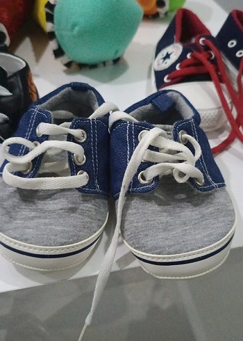 Renkli Erkek Bebek İlk Adım Ayakkabısı Velcro - Görsel 3