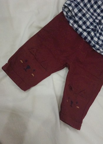 Bordo Pamuklu Bebek Erkek Takımı - Görsel 4