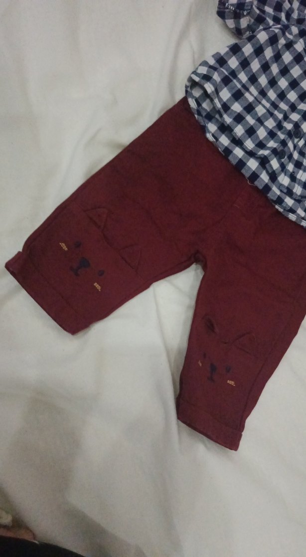 Bordo Pamuklu Bebek Erkek Takımı - Görsel 4
