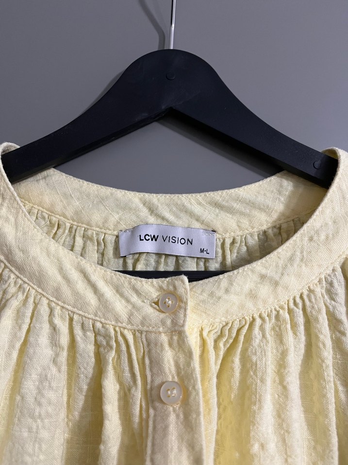 Sarı Keten Bohem Bluz - Görsel 3