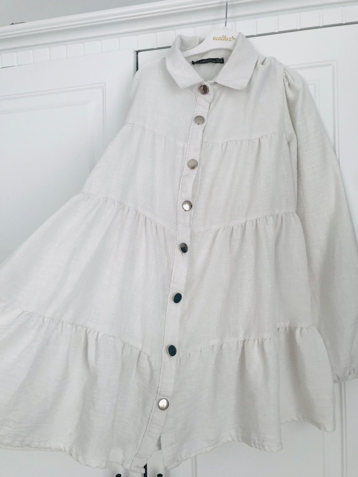 Uzun Kollu Beyaz gömlek tunik - Görsel 5