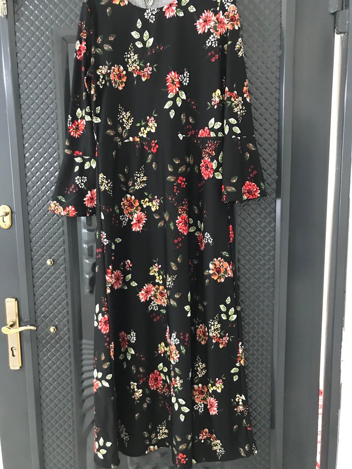 Çiçek Desenli Uzun Bohem Elbise - Görsel 2