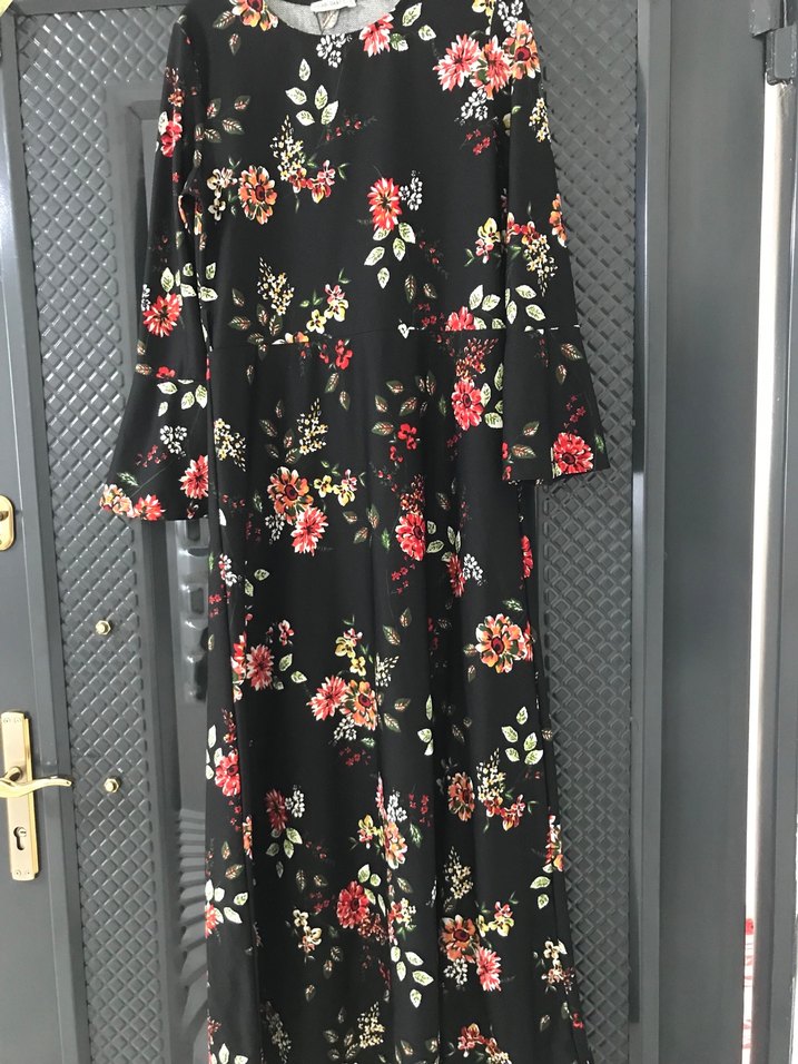 Çiçek Desenli Uzun Bohem Elbise - Görsel 4