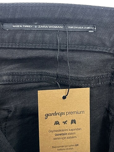 34 Beden siyah Renk Zara Jean / Kot %70 İndirimli.