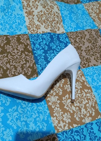 39 Beden beyaz Renk Beyaz Rugan Stiletto Topuklu Kadın Ayakkabı
