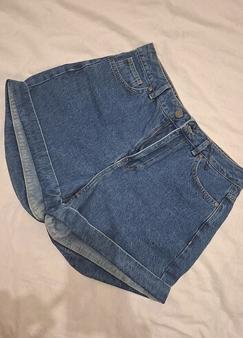 38 Beden mavi Renk Mom denim şort