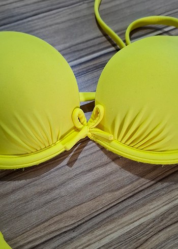 34 Beden sarı Renk Sarı Mini Bikini Üstü