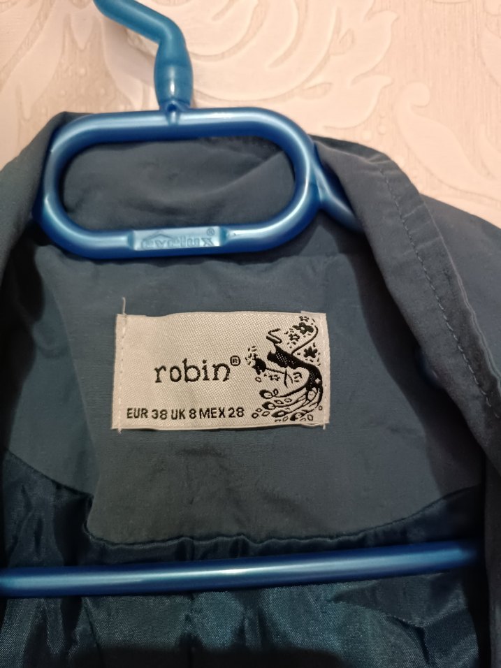 Mavi Kadın Midi Boy Fermuarlı yağmurluk - Görsel 5