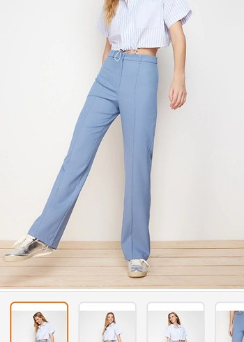 Kadın milla mavi renk rahat pantolon - Görsel 5