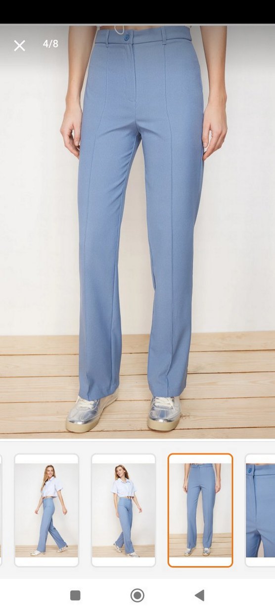 Kadın milla mavi renk rahat pantolon - Görsel 2