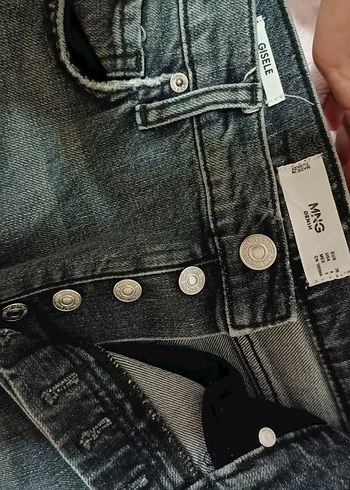 Mango gri düz kesim jeans pantolon - Görsel 3