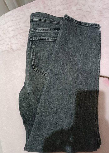 Mango gri düz kesim jeans pantolon - Görsel 4