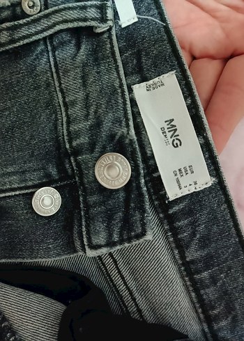 Mango gri düz kesim jeans pantolon - Görsel 5