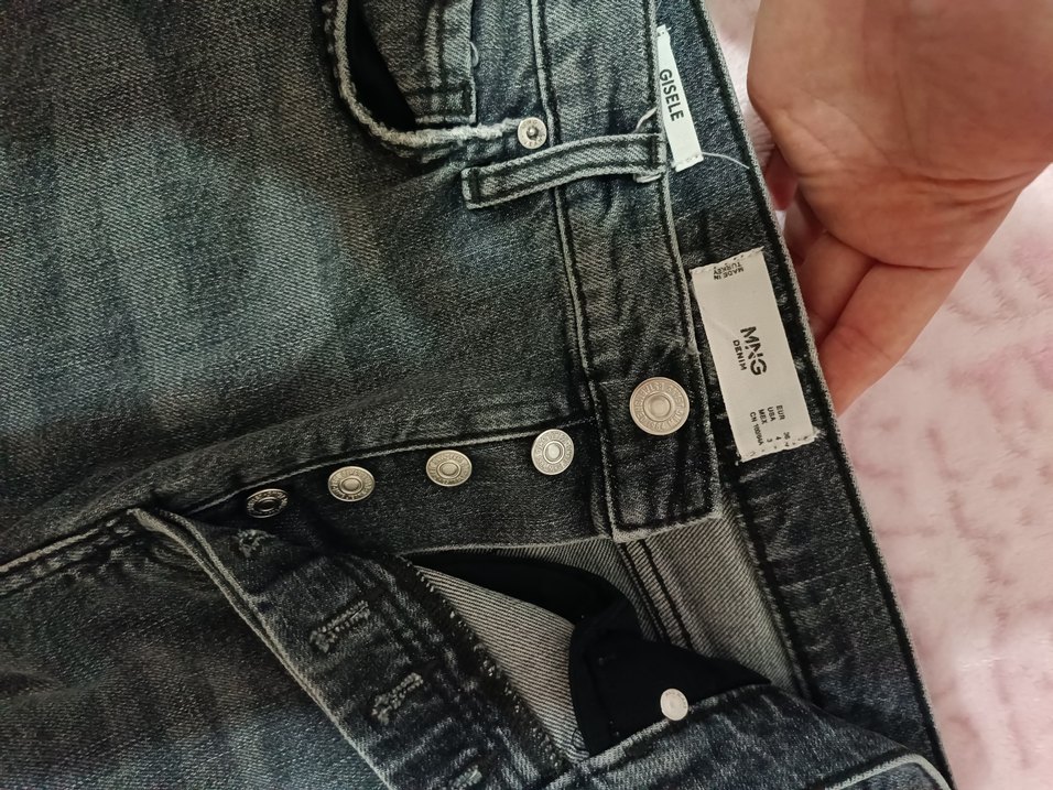 Mango gri düz kesim jeans pantolon - Görsel 3
