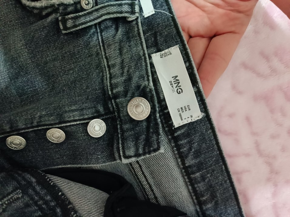 Mango gri düz kesim jeans pantolon - Görsel 5