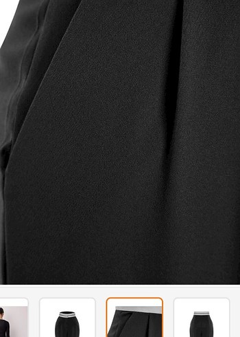 Siyah  Salaş Kadın Kumaş Pantolon - Görsel 3