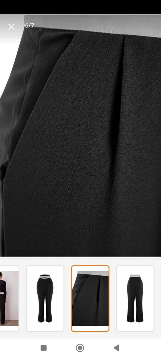 Siyah  Salaş Kadın Kumaş Pantolon - Görsel 3