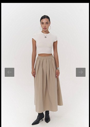 xs Beden camel Renk Mai Bej paraşüt Etek