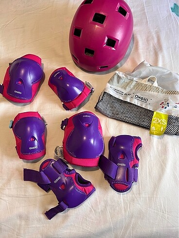 Oxelo kask dirseklik bileklik dizlik set xxs