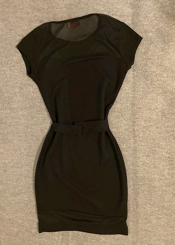 American Vintage Siyah Drapeli Mini Kadın Elbise