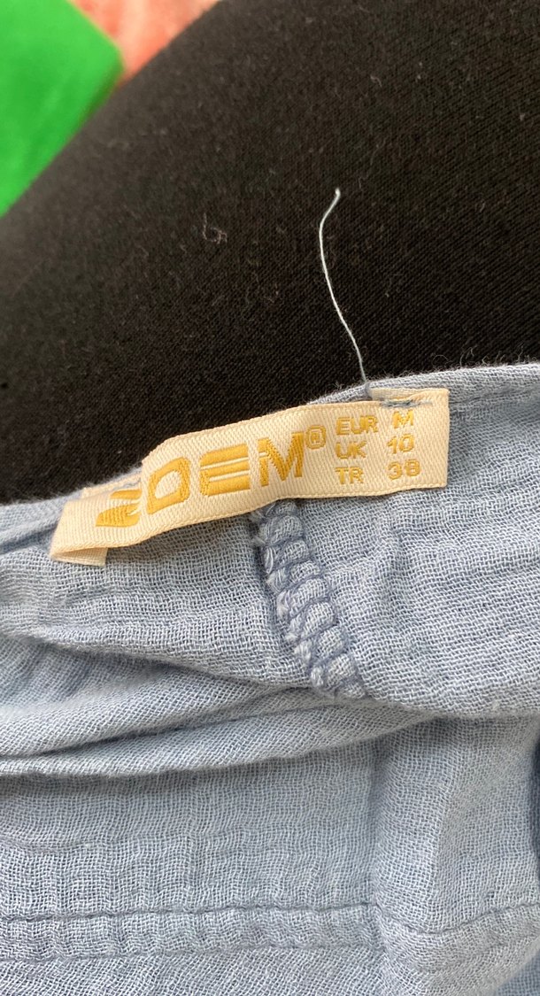 Mavi Bohem Keten Midi Elbise - Görsel 2