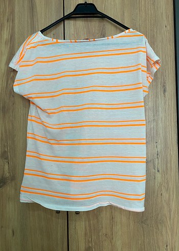 Turuncu Çizgili Tişört - Görsel 2