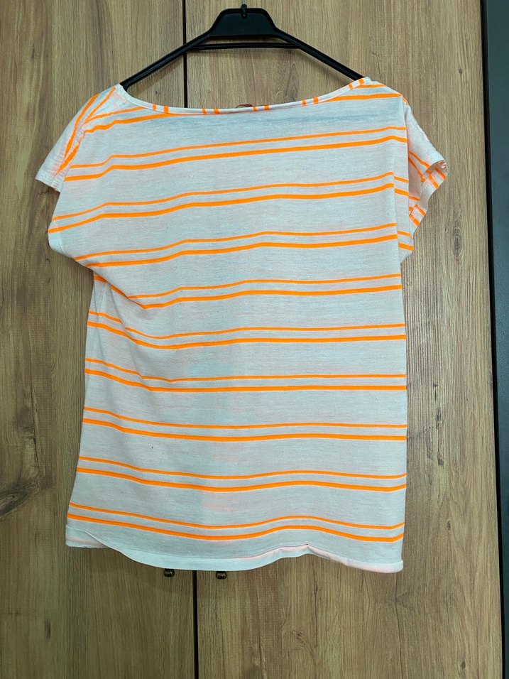 Turuncu Çizgili Tişört - Görsel 2