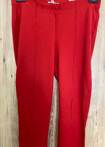 Kadın Kırmızı Dar Kesim Uzun Kumaş Pantolon - Görsel 2