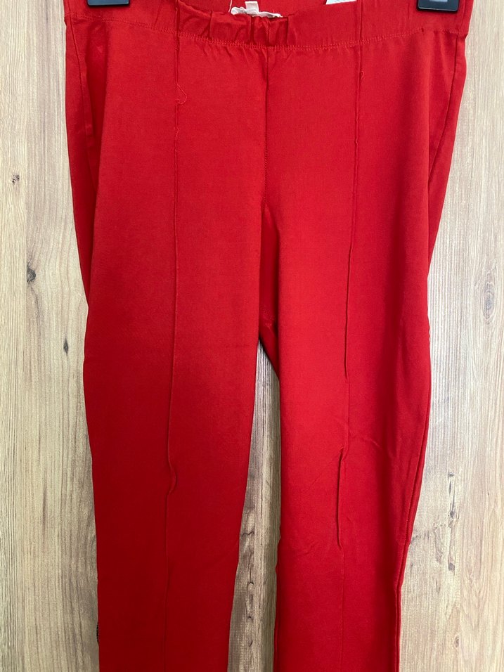 Kadın Kırmızı Dar Kesim Uzun Kumaş Pantolon - Görsel 2