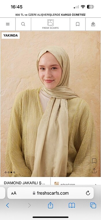 Freshscarf dıamond serisi adaçayı rengi şal