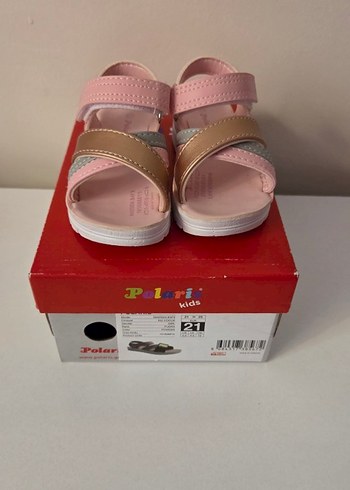 Kız Çocuk Pudra Pembe Tokalı Sandalet - Görsel 4