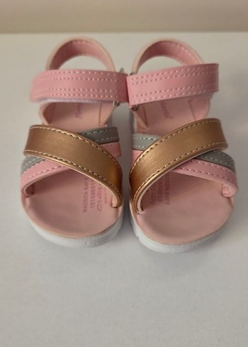 Kız Çocuk Pudra Pembe Tokalı Sandalet - Görsel 2