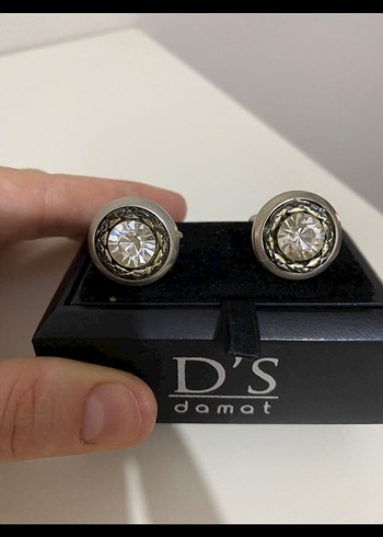 DS Damat Gri Taşlı Erkek Kol Düğmesi - Görsel 2